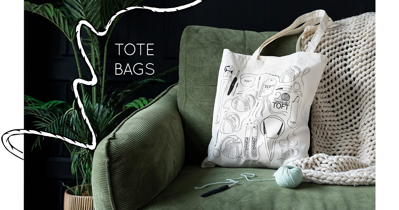 Tote bag twenty years haberdashery illustration